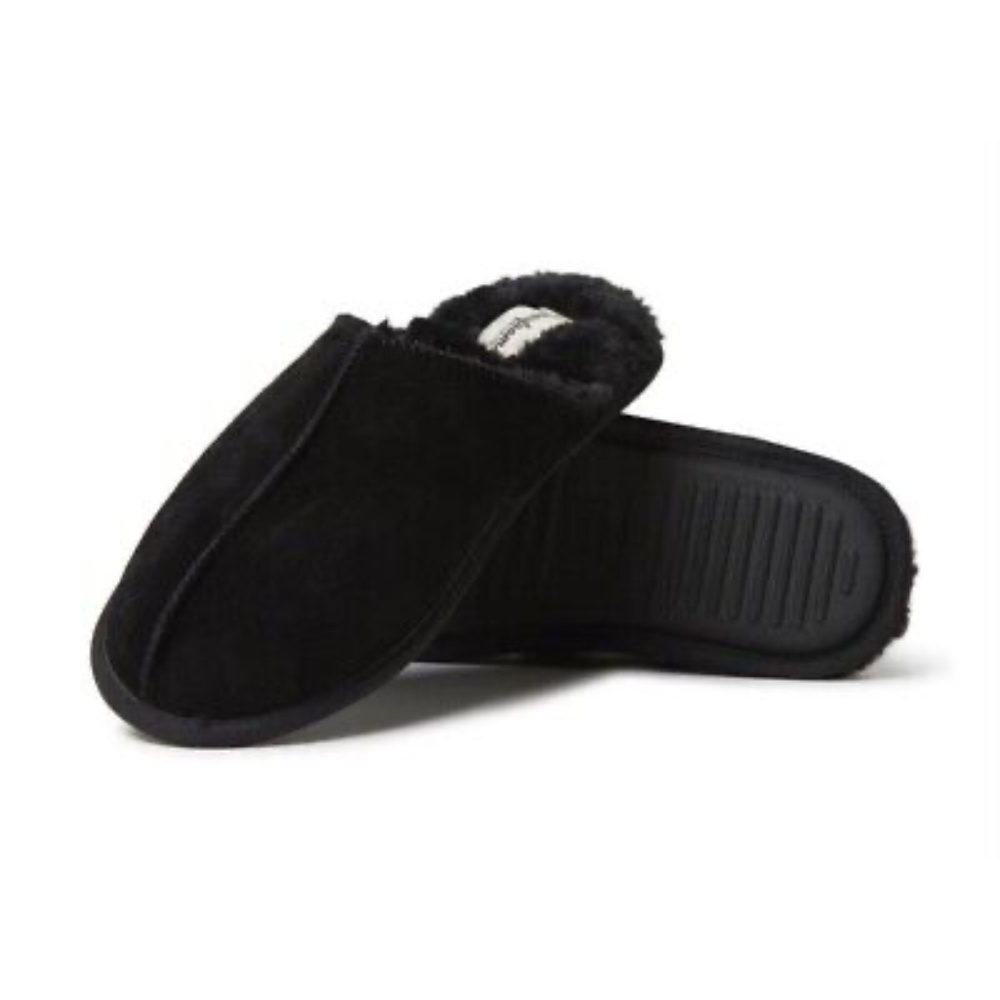 NWT Dearfoams Unisex Genuine Suede Closed Toe Scuff Slippers Size  W10 / Men 8.5